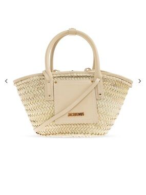 Jacquemus Beige Woven Leather-Trim Tote
